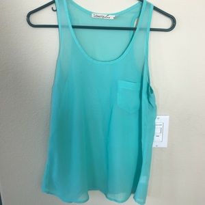 ❤️CHIFFON MINT BLUE SEAFOAM TANK SIZE SMALL